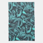 Linge De Cuisine pensée profonde - noir et sarcelle : (Vertical)