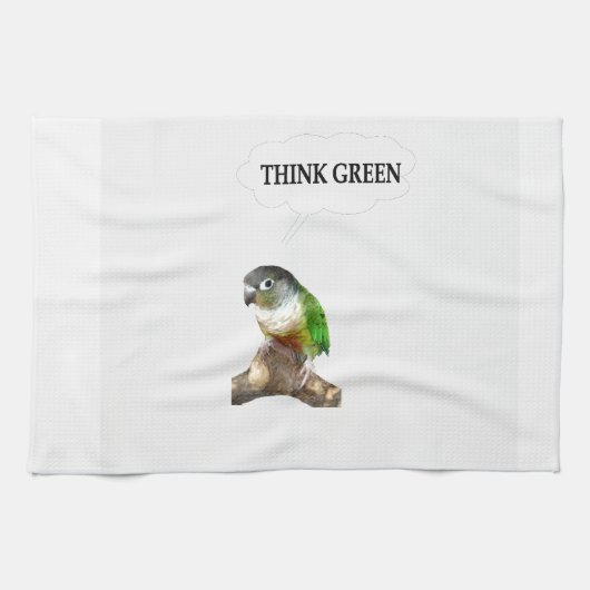 Linge De Cuisine Penser vert 2 (Horizontal)