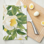 Linge De Cuisine Peonies de Claire de Lune blanches et jaunes<br><div class="desc">Peonies de Claire de Lune blanches et jaunes</div>