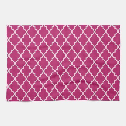 Linge De Cuisine Peony Rouge Et Blanc Marocain Trellis Motif (Horizontal)