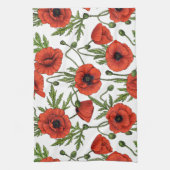 Linge De Cuisine Pépites, rouge et vert sur blanc (Vertical)