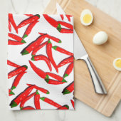 Linge De Cuisine Pepper de Yummy Hot Red Green (Quart Plié)