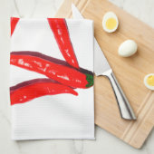 Linge De Cuisine Pepper de Yummy Hot Red Green (Quart Plié)