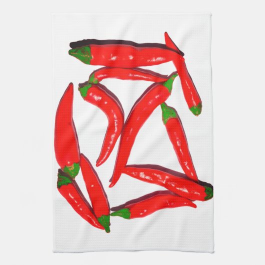 Linge De Cuisine Pepper de Yummy Hot Red Green (Vertical)