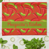 Linge De Cuisine Peppers Chili personnalisé (Plié)