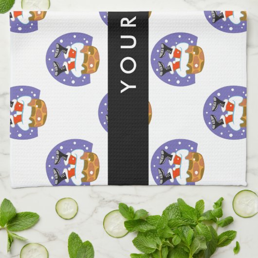 Linge De Cuisine Père Noël À Chimney, Neige, Noël, Nouvel An (Plié)