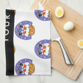 Linge De Cuisine Père Noël À Chimney, Neige, Noël, Nouvel An (Quart Plié)