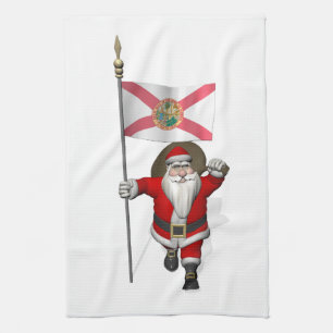 Linge De Cuisine Père Noël Avec L'Ensigne De Floride