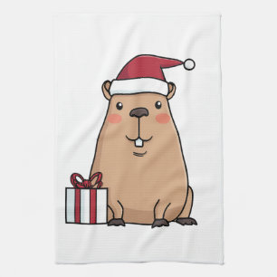 Linge De Cuisine Père Noël Capybara Holiday Fun