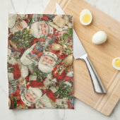 Linge De Cuisine Père Noël Collage   (Quart Plié)