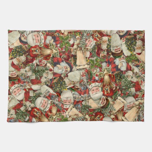 Linge De Cuisine Père Noël Collage   (Horizontal)