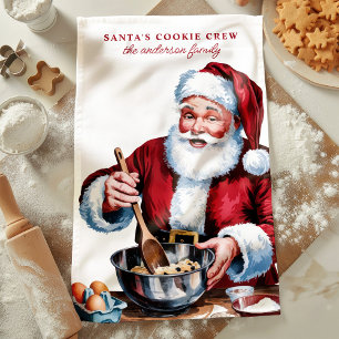 Linge De Cuisine Père Noël Cookie Crew Noël personnalisé