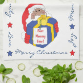 Linge De Cuisine Père Noël de couleurs dit (Plié)