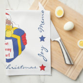 Linge De Cuisine Père Noël de couleurs dit (Quart Plié)