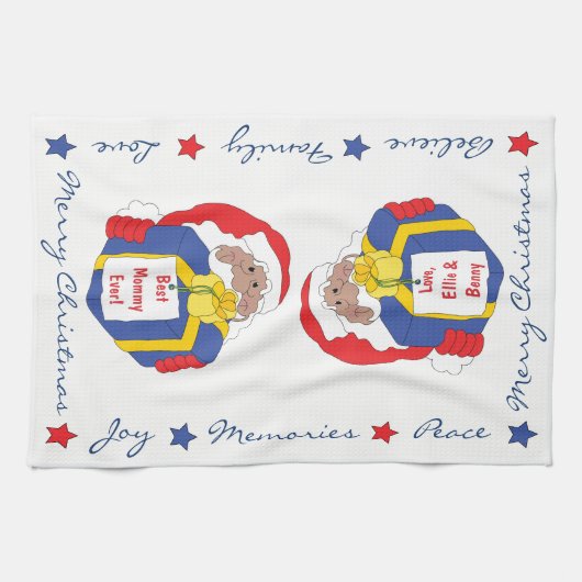 Linge De Cuisine Père Noël de couleurs dit (Horizontal)