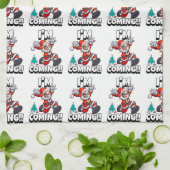 Linge De Cuisine Père Noël drôle Pattern Humour de Noël (Plié)