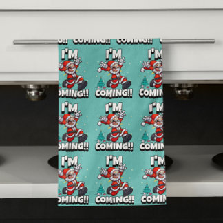 Linge De Cuisine Père Noël drôle Pattern Humour de Noël