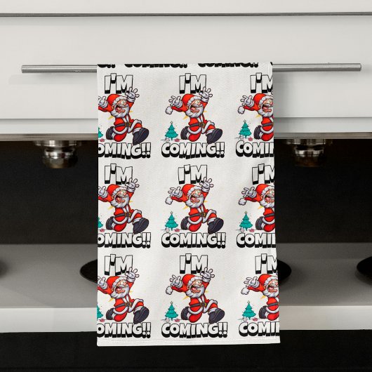 Linge De Cuisine Père Noël drôle Pattern Humour de Noël
