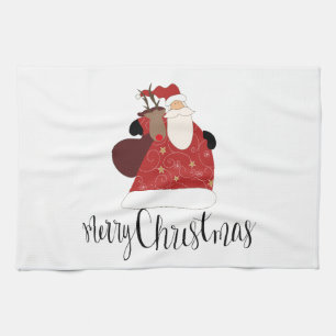 Linge De Cuisine Père Noël et Rudolph