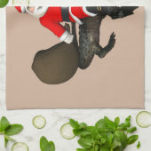 Linge De Cuisine Père Noël Festif Montant Un Alligator (Plié)