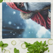 Linge De Cuisine Père Noël Frostbite et son elfe de malice. (Plié)