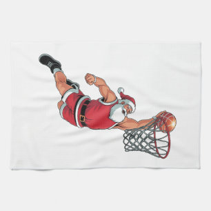 Linge De Cuisine Père Noël jouant au basket-ball Amoureux du sport