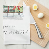 Linge De Cuisine Père Noël mignon, Serpent, Présents (Quart Plié)