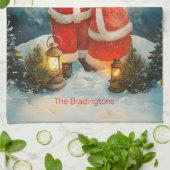 Linge De Cuisine Père Noël Mme Claus Joyeux Noël (Plié)