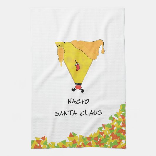 Linge De Cuisine Père Noël Nacho avec chips (Vertical)