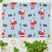 Linge De Cuisine Père Noël Noël Fête du vin rouge (Plié)