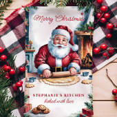 Linge De Cuisine Père Noël préparant des biscuits Joyeux Noël perso