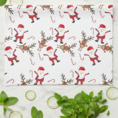 Linge De Cuisine Père Noël Rudolph Le Motif des rennes à nez rouge (Plié)