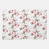 Linge De Cuisine Père Noël Rudolph Le Motif des rennes à nez rouge (Horizontal)
