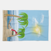Linge De Cuisine Père Noël Sandman Avec Palmiers (Horizontal)