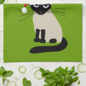 Linge De Cuisine Père Noël siamérindienne| Cat de Noël drôle (Plié)