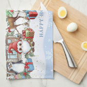 Linge De Cuisine Père Noël Snowman Rudolph Penguin Noël (Quart Plié)