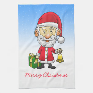 Linge De Cuisine Père Noël sonne la cloche la veille de Noël