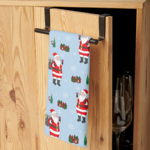 Linge De Cuisine Père Noël Vin Rouge & Cadeaux Noël Festif