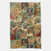 Linge De Cuisine Père victorien Noël avec enfants Collage (Vertical)