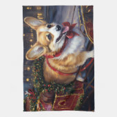 Linge De Cuisine Période festive de Noël Corgi (Vertical)