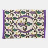 Linge De Cuisine Perle Fleur de lis de mardi gras (Horizontal)