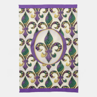 Linge De Cuisine Perle Fleur de lis de mardi gras