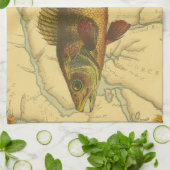 Linge De Cuisine Perle jaune sur la carte (Plié)