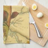 Linge De Cuisine Perle jaune sur la carte (Quart Plié)