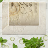 Linge De Cuisine Perles personnalisables, 50e anniversaire de Maria (Plié)