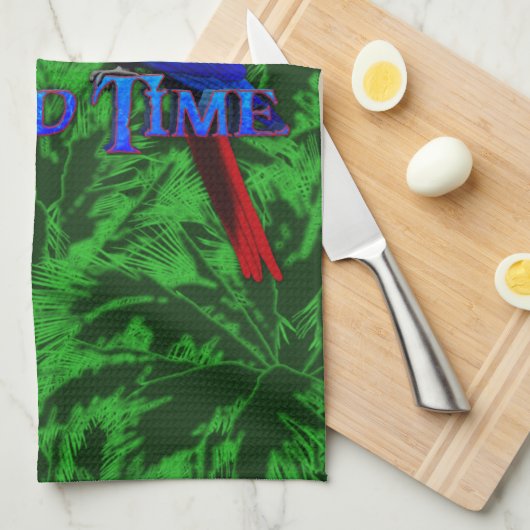 Linge De Cuisine Perroquet de temps d'île (Quart Plié)