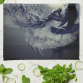 Linge De Cuisine Perroquet gris d'Afrique mignonne Oiseau 2  (Plié)