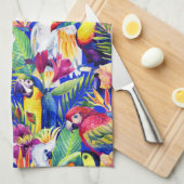 Linge De Cuisine Perroquets d'aquarelle (Quart Plié)