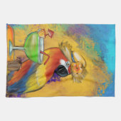 Linge De Cuisine Perroquets de Fête (Horizontal)