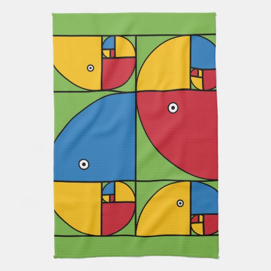 Linge De Cuisine Perroquets de Fibonacci (Vertical)